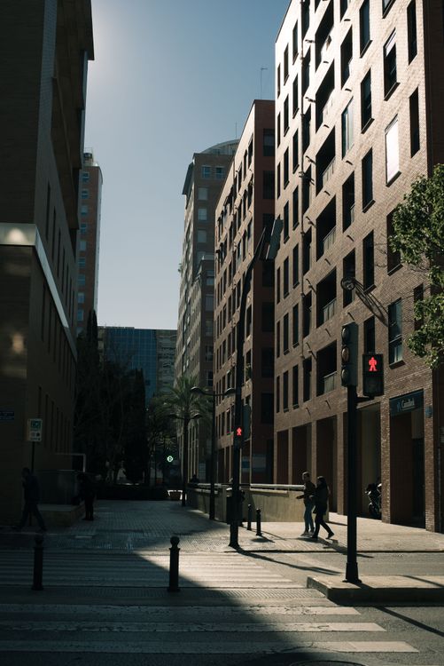 Magic hour business street