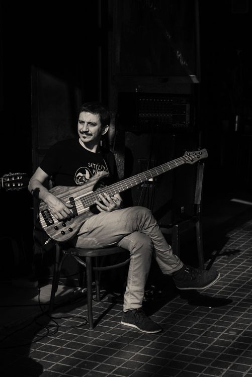 Flamenco guitarist, enjoying sun and music 