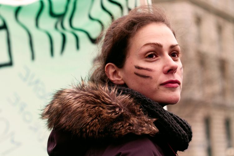 Portrait women's protest