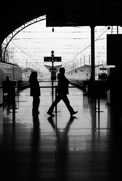 waiting at the train station